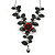Stunning Y-Shape Mesh Black Floral Necklace With Clear Swarovski Crystals - 34cm Length (7cm extension)