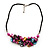 Stunning Hot Pink/Antique Yellow/Light Blue Shell-Composite Leather Cord Necklace - 44cm Length - view 10
