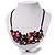 Stunning Purple/Red/Grey Shell-Composite Leather Cord Necklace - 44cm Length - view 2