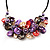 Stunning Multicoloured Shell-Composite Leather Cord Necklace - 44cm Length - view 4