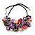 Stunning Multicoloured Shell-Composite Leather Cord Necklace - 44cm Length - view 3
