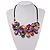 Stunning Multicoloured Shell-Composite Leather Cord Necklace - 44cm Length - view 2