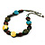 Button Shape Wood Olive Cotton Cord Necklace (Teal, Green, Brown & Yellow) - 62cm Length - view 9