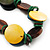 Button Shape Wood Olive Cotton Cord Necklace (Teal, Green, Brown & Yellow) - 62cm Length - view 5