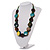 Button Shape Wood Olive Cotton Cord Necklace (Teal, Green, Brown & Yellow) - 62cm Length - view 7