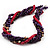 Multistrand Wood Bead Necklace (Purple, Pink & Brown) - 42cm Length - view 4