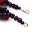 Multistrand Wood Bead Necklace (Purple, Pink & Brown) - 42cm Length - view 6