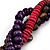 Multistrand Wood Bead Necklace (Purple, Pink & Brown) - 42cm Length - view 8