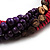 Multistrand Wood Bead Necklace (Purple, Pink & Brown) - 42cm Length - view 9