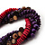 Multistrand Wood Bead Necklace (Purple, Pink & Brown) - 42cm Length - view 5