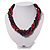 Multistrand Wood Bead Necklace (Purple, Pink & Brown) - 42cm Length