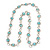 Light Blue Glass Bead Necklace In Silver Plated Metal - 72cm Length - view 2