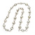 Transparent White Glass Bead Necklace In Silver Plated Metal - 72cm Length - view 2