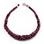 Multicolured Chunky Glass Bead Necklace - 58cm Length - view 2