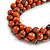 Orange Cluster Beaded Wood Cotton Cord Necklace - 58cm L - view 5