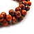 Orange Cluster Beaded Wood Cotton Cord Necklace - 58cm L - view 12