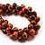 Orange Cluster Beaded Wood Cotton Cord Necklace - 58cm L - view 10
