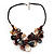 Stunning Multicoloured Shell-Composite Leather Cord Necklace - 44cm Length - view 5