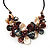 Stunning Multicoloured Shell-Composite Leather Cord Necklace - 44cm Length - view 2
