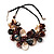Stunning Multicoloured Shell-Composite Leather Cord Necklace - 44cm Length - view 3