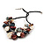Stunning Multicoloured Shell-Composite Leather Cord Necklace - 44cm Length - view 6