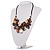 Stunning Multicoloured Shell-Composite Leather Cord Necklace - 44cm Length - view 9