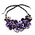 Stunning Purple Shell-Composite Leather Cord Necklace - 50cm L