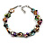 Exquisite Faux Pearl & Shell Composite Silver Tone Link Necklace (Multicoloured) - view 2