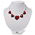 5 Red Graduated Acrylic Heart Necklace (Silver Tone) - 32cm Length (7cm Extender) - view 3