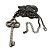 Gun Metal Diamante Key Charm Pendant Necklace - 68cm Length - view 4