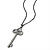Gun Metal Diamante Key Charm Pendant Necklace - 68cm Length - view 8
