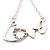 Rhodium Plated 'Love' Necklace - 38cm Length - view 2