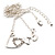 Rhodium Plated 'Love' Necklace - 38cm Length - view 6