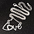 Rhodium Plated 'Love' Necklace - 38cm Length - view 4