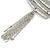 Silver Tone Hammered Bib Style Tassel Necklace - 38cm Length - view 4