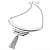 Silver Tone Hammered Bib Style Tassel Necklace - 38cm Length - view 7