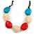 Multicoloured Resin Nugget Black Silk Cord Necklace - 37cm Length - view 4