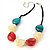 Multicoloured Resin Nugget Black Silk Cord Necklace - 37cm Length - view 7