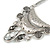 Silver Tone Hammered Diamante Bib Style Necklace - 38cm Length - view 3
