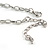 Silver Tone Hammered Diamante Bib Style Necklace - 38cm Length - view 5