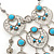Silver Plated Turquoise Bead Bib Choker Necklace - 36cm Length - view 3