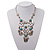 Silver Plated Turquoise Bead Bib Choker Necklace - 36cm Length - view 8