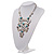 Silver Plated Turquoise Bead Bib Choker Necklace - 36cm Length - view 9