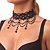 Jet Black Gothic Costume Choker Necklace (Black Tone Metal) - view 11