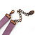 Victorian Lavender Suede Style Diamante Choker Necklace In Bronze Metal - 34cm Length with 5cm extension - view 7