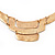 Gold Plated Hammered Bib Choker Necklace - 48cm Length - view 3