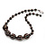 Black/Brown/White Graduated Glass Bead Necklace - 50cm Length - view 8