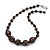 Black/Brown/White Graduated Glass Bead Necklace - 50cm Length