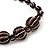 Black/Brown/White Graduated Glass Bead Necklace - 50cm Length - view 4