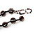 Black/Brown/White Graduated Glass Bead Necklace - 50cm Length - view 5